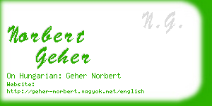 norbert geher business card